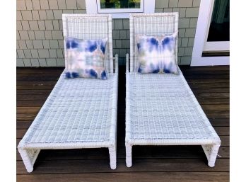 Pair Of Serena And Lily Pacifica Chaise Lounge Chairs
