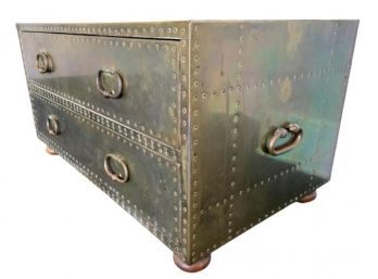 Sarried Vintage Hollywood Regency Brass Chest Table