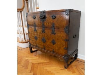 ABSOLUTELY STUNNING! Antique Inlaid Korean Blanket Chest With Certificate Of Authenticity