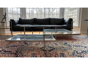 Chic Modern 3-Tier Glass Top Coffee Table