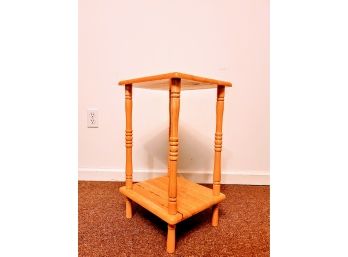 Two Tier Square Side Wooden Accent Table