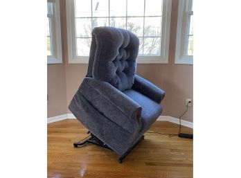 Pride - Blue Tufted Back Recliner & Lift Chair With Massage And Heat - Delivery Available