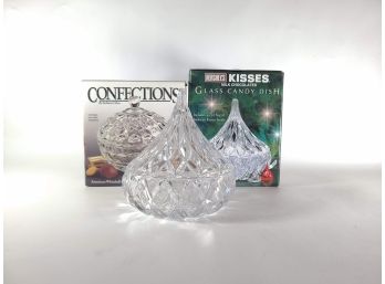 Trio Of Candy Dishes - Hershey Kiss Dishes- Confections By Indiana Glass