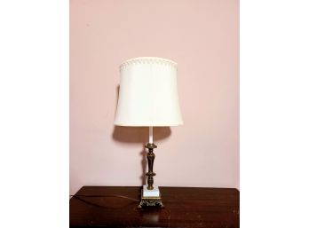 Brass And Marble Bottom Small Lamp