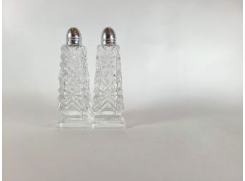 Pair Of Crystal Salt And Pepper Shakers