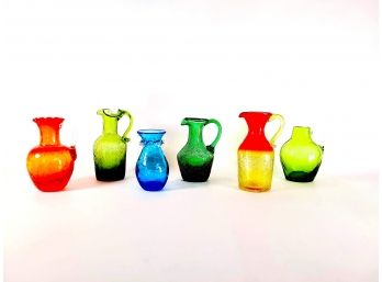 Colorful Collection Of  Mini Vases And Jugs