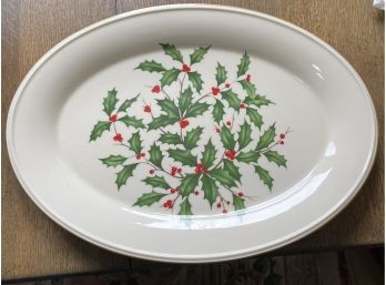 Large Lenox 16 Inches X  12 Inches  Wide Holiday Holly & Berry Platter