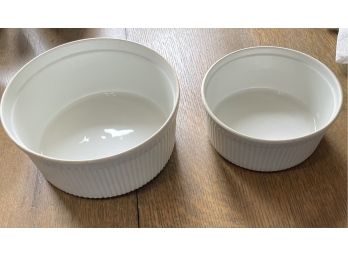 2 Aplico France White Serving Bowl Set One 8 Inches Wide One 7 Inches Wide