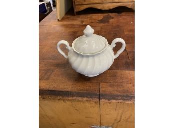 Made In England 4.5 Inches Tall White Ceramic Sugar Bowl