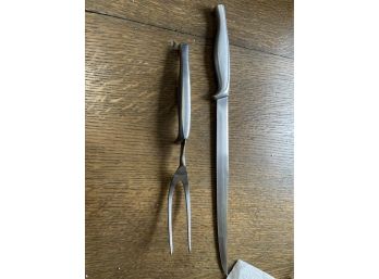 Vintage Towle Invictus Fork Knife Carving