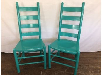 Vibrant Ladder Backed Wooden Chairs - 20'W X 45'H