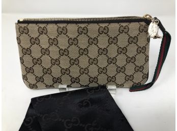 Gucci Diamonte Canvas Wristlet - 8.5x4.5 New With Tags, With Dust Cover