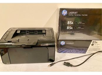 HP Laserjet P1102W Printer & Three 85A Toner Cartridges, New In Box