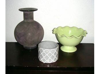 Vase, Planter, And Mikasa Stoneware Bowl