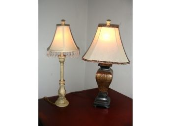 Two Table Lamps - Matching Acanthus Finials