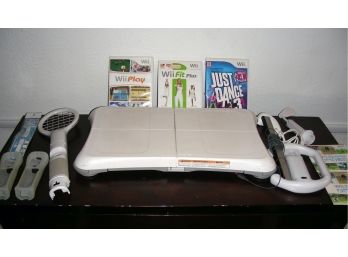Nintendo Wii Fit Balance Board And Accessories Shown