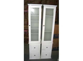 Pair Of White Storage Cabinets