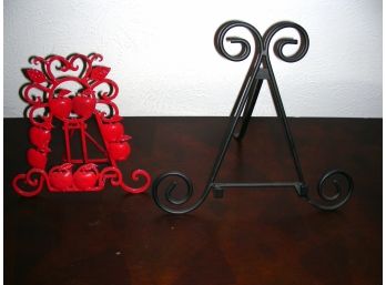 Two Easel Style Plate Or Art Stands