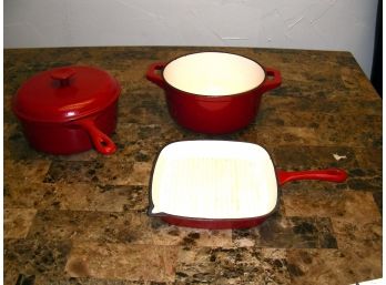 Technique Cast Iron Cookware: Griddle, 2 Pots With Interchangeable Lid
