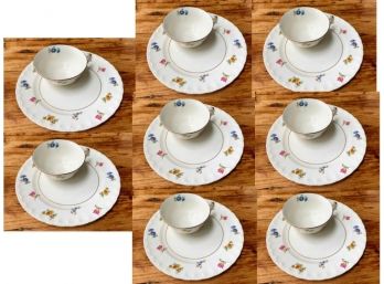 Set Of 8 Pope Gosser  Tea Cups And Saucer Set