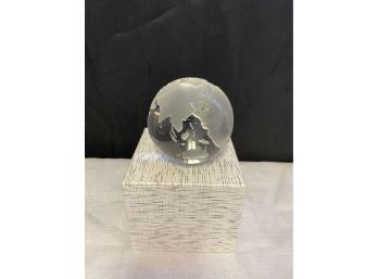 Handmade Crystal Etched Globe Czechoslovakia 1of3