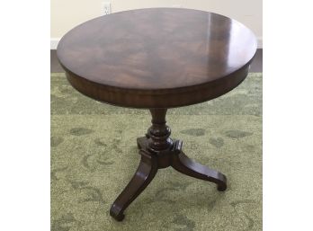 Maitland Smith Flamed Top Mahogany Round  Drum Table