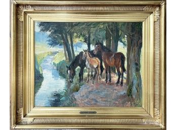 A Framed Early 20th Century Oil On Canvas By Raymond Lecourt (French, 1882-1946)