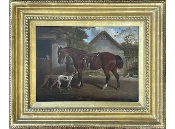 A 19th Century Continental School Oil On Board, Unsigned