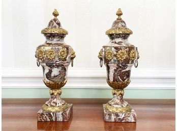 A Pair Of 19th Century French Marble And Ormolu Urns