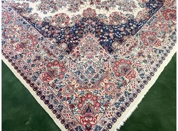 A Vintage Handknotted Wool Kerman Carpet