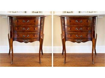 A Pair Of Early 20th Century French Ormolu Trimmed Commodes