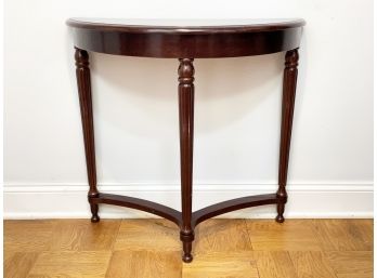 A Hardwood Demi-Lune Console Table