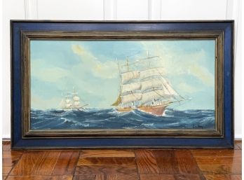 A Mid 20th Century Oil On Canvas, Nautical Clipper Scene