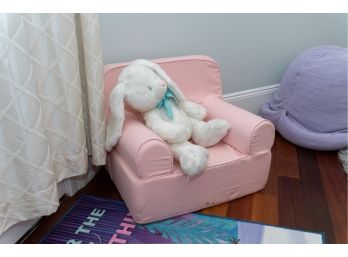 Pink Childs Armchair With White Rabbit