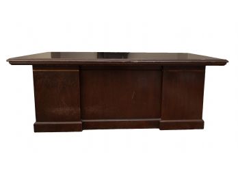 Vintage Wooden Executive Desk W Dovetail Drawers