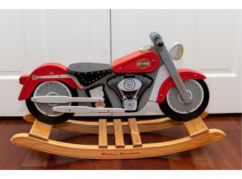 Vintage Red  KidKraft Wooden Harley Davidson Kid Rocker Rocking Motorcycle