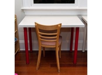 Childs Craft Table With Vintage Wooden School Chair II