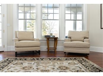 Perfectly Coordinating Upholstered Club Chairs - A Pair ( One Kravet Furniture )
