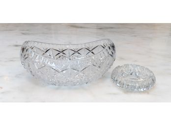 Vintage Cut Crystal Bowl And Ashtray