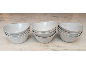 Modern White Porcelain Pasta  / Salad Bowls (Set Of 12)