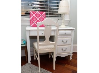 Country French Style White Desk With Chair