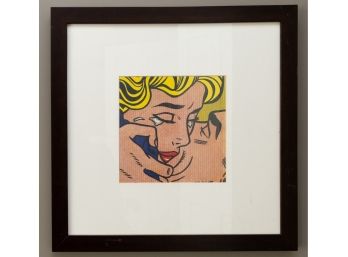 Roy Lichtenstein Kiss Pop Art Print - Framed
