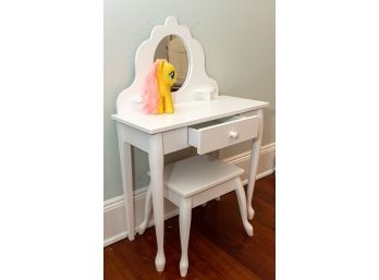 Childs Vanity Table With Matching Stool