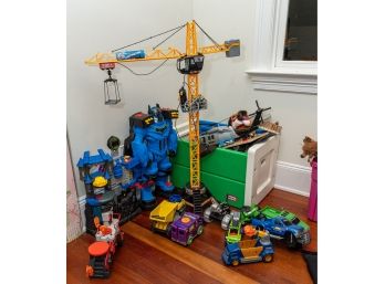Large Collection Of Toys - Crane, Batman, Trucks And More