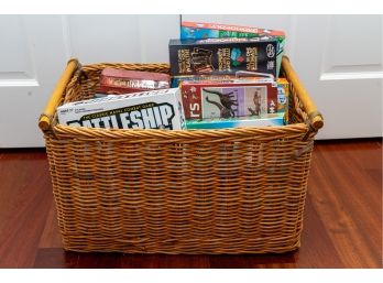 Basket Full Of Board Games And Puzzles