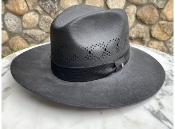 Biuriful Todo Negro Rice Leaf Openwork Panama Hat