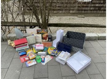 Large Bundle Of School And Office Supplies, Books, Photo Albums And More