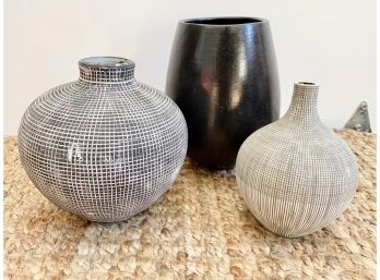 Trio Of Decorative Ceramic Vases