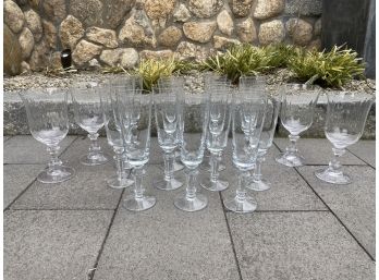 Large Collection Of Decorative Stemmed Glassware