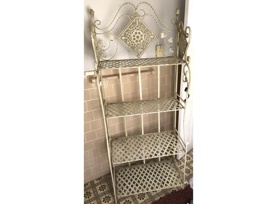 White Wrought Iron Bakers Stand Etagere